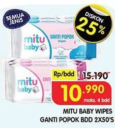 Promo Harga Mitu Baby Wipes All Variants 50 pcs - Superindo