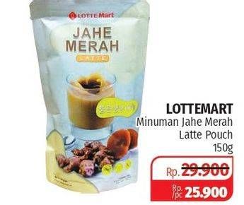 Promo Harga Lotte Mart Minuman Jahe Merah Latte 150 gr - Lotte Grosir
