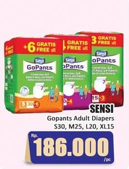 Promo Harga Sensi GoPants Adult Diapers S30+6, M25+5, L20+4, XL15+3 18 pcs - Hari Hari