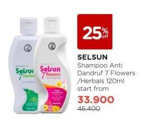 Promo Harga Selsun Shampoo Anti Dandruff 7 Flowers, Anti Dandruff 7 Herbal 120 ml - Watsons