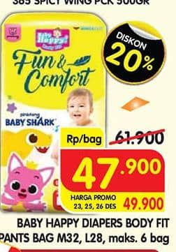 Promo Harga Baby Happy Baby Diapers Pants Fun & Comfort M32, L28 28 pcs - Superindo