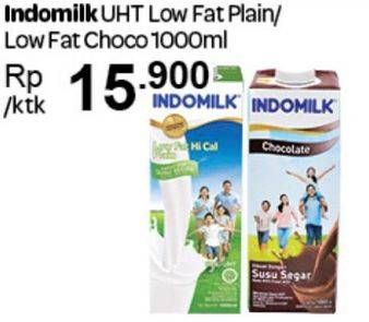 Promo Harga Indomilk Susu UHT Low Fat Plain, Low Fat Choco 1000 ml - Carrefour
