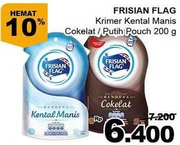 Promo Harga FRISIAN FLAG Susu Kental Manis Putih, Cokelat 200 gr - Giant