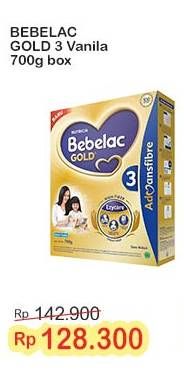 Promo Harga Bebelac 3 Gold Susu Pertumbuhan Vanilla 700 gr - Indomaret