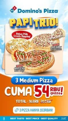 Promo Harga Papi Trio  - Domino Pizza