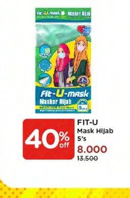 Promo Harga FIT-U-MASK Masker Hijab Headloop 5 pcs - Watsons