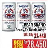 Harga Bear Brand Susu Steril 189 ml  x 3 kaleng di Hypermart
