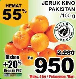 Promo Harga Jeruk Kino Pakistan per 100 gr - Giant