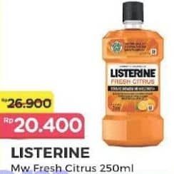 Promo Harga Listerine Mouthwash Antiseptic Fresh Citrus 250 ml - Alfamart