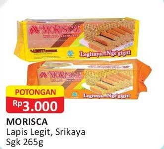 Promo Harga MORISCA Lapis Legit Singkong Srikaya 365 gr - Alfamart
