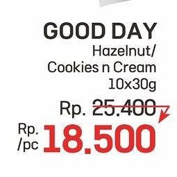 Promo Harga Good Day Coffee Freeze Hazelnut Macchiato, Cookies N Cream per 10 sachet 30 gr - LotteMart