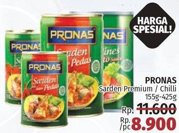 Promo Harga PRONAS Sarden Chilli, Tomat 155 gr - LotteMart