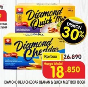 Promo Harga Diamond Keju Cheddar/Cheese Quick Melt   - Superindo
