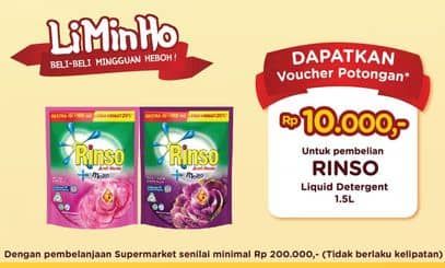 Promo Harga Rinso Liquid Detergent 1500 ml - Yogya