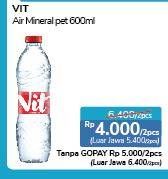 Promo Harga VIT Air Mineral per 2 botol 600 ml - Alfamidi