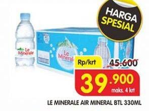 Promo Harga LE MINERALE Air Mineral 330 ml - Superindo