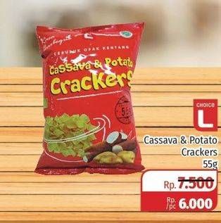 Promo Harga CHOICE L Snack Cassava Potato Crackers 55 gr - Lotte Grosir