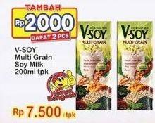 Promo Harga V-SOY Soya Bean Milk Multi Grain 200 ml - Indomaret
