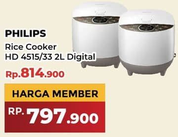 Promo Harga Philips HD4515 Fuzzy Logic Rice Cooker 33  - Yogya