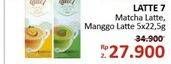 Promo Harga Latte 7 Latte Matcha Latte, Mango per 5 pcs 22 gr - Alfamidi