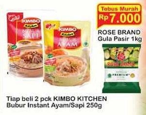 Promo Harga KIMBO Kitchen Bubur Ayam, Sapi 250 gr - Indomaret