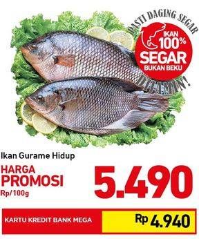 Promo Harga Ikan Gurame Hidup per 100 gr - Carrefour