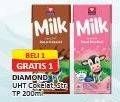 Promo Harga Diamond Milk UHT Chocolate, Strawberry 200 ml - Alfamart
