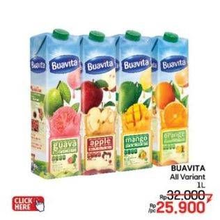 Promo Harga Buavita Fresh Juice All Variants 1000 ml - LotteMart