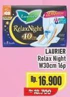 Promo Harga Laurier Relax Night 30cm 16 pcs - Alfamart