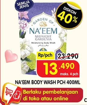 Promo Harga NAEEM Body Wash All Variants 400 ml - Superindo