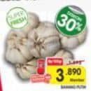 Bawang Putih per 100 gr Diskon 29%, Harga Promo Rp3.890, Harga Normal Rp5.557, Khusus Member