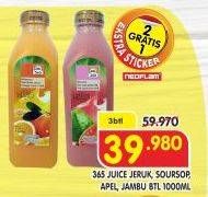 Promo Harga 365 Juice Jeruk, Sirsak, Apel, Jambu 1000 ml - Superindo