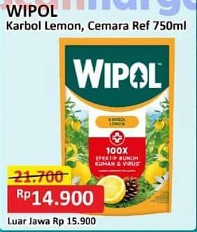 Promo Harga Wipol Karbol Wangi Lemon, Cemara 750 ml - Alfamart