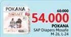 Promo Harga Pokana Mosafe Sap Diapers M26, L24 24 pcs - Alfamidi