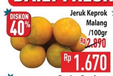 Promo Harga Jeruk Keprok Malang per 100 gr - Hypermart