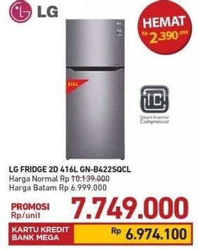 Promo Harga LG GN-B422SQCL | Kulkas 2 Pintu 416000 ml - Carrefour