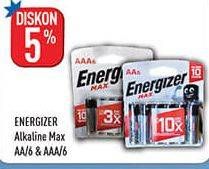 Promo Harga ENERGIZER Battery Alkaline AAA.6 E92 Max, AA.6 E91 Max  - Hypermart