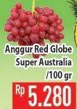 Promo Harga Anggur Red Globe Australia Super per 100 gr - Hypermart