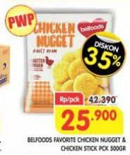 Promo Harga Belfoods Nugget Chicken Nugget, Chicken Nugget Stick 500 gr - Superindo