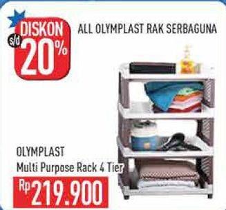 Promo Harga Olymplast Multi Purpose Rack 4 Tier  - Hypermart