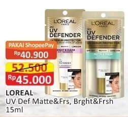 Promo Harga LOREAL UV Defender Bright Clear, Matte Fresh 15 ml - Alfamart