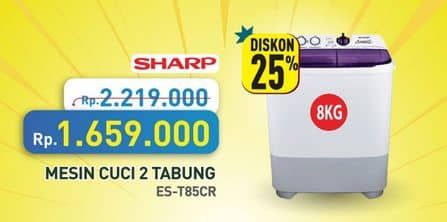 Promo Harga Sharp ES-T85CR | Washing Machine  - Hypermart