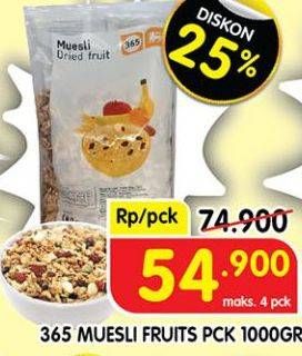 Promo Harga 365 Muesli Buah 1000 gr - Superindo