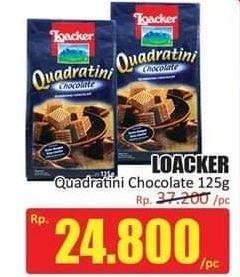 Promo Harga LOACKER Quadratini Wafer Chocolate 125 gr - Hari Hari