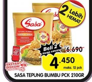 Promo Harga Sasa Tepung Bumbu 210 gr - Superindo