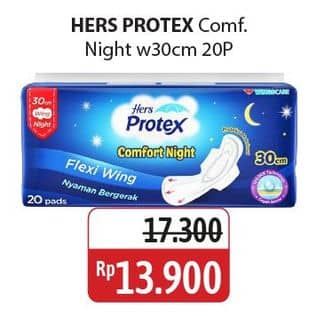 Promo Harga Hers Protex Comfort Night Wing 30cm 20 pcs - Alfamidi