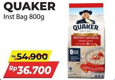 Promo Harga Quaker Oatmeal Instant 800 gr - Alfamart
