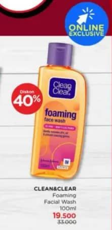 Promo Harga Clean & Clear Foaming Face Wash 100 ml - Watsons