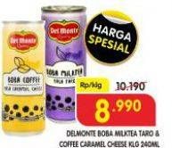 Promo Harga Del Monte Boba Drink Milk Tea Taro, Coffee Caramel Cheese 240 ml - Superindo