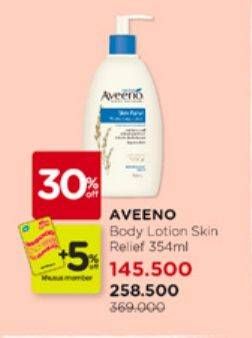 Promo Harga Aveeno Skin Relief Lotion 354 ml - Watsons